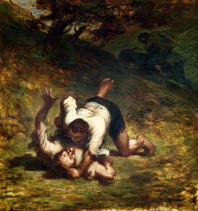 Los ladrones y el burro, c.1858-60 de Honoré Daumier